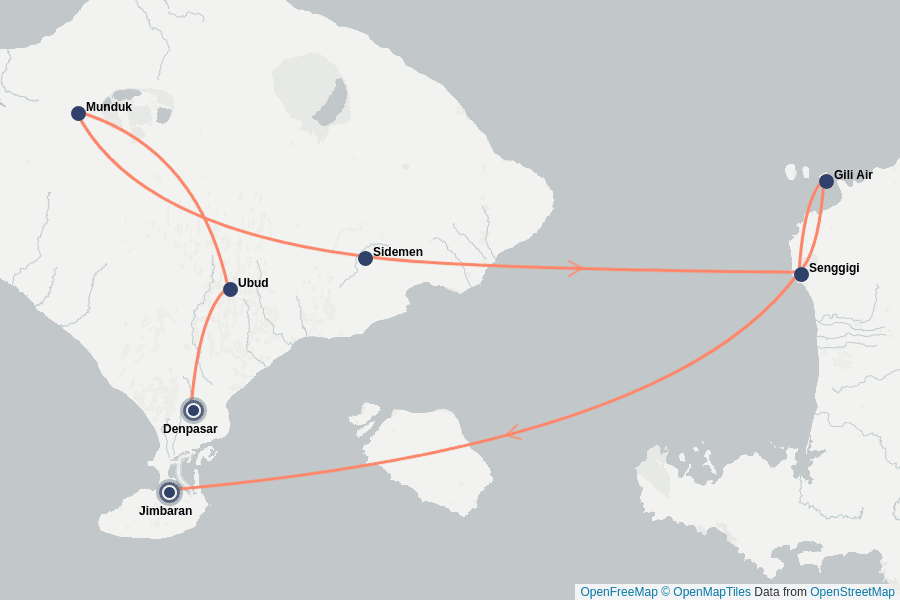 Itinerary Map image for Privatreise: Bali