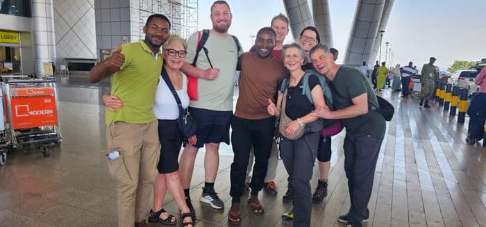 at the airport goodbye entebbe uganda