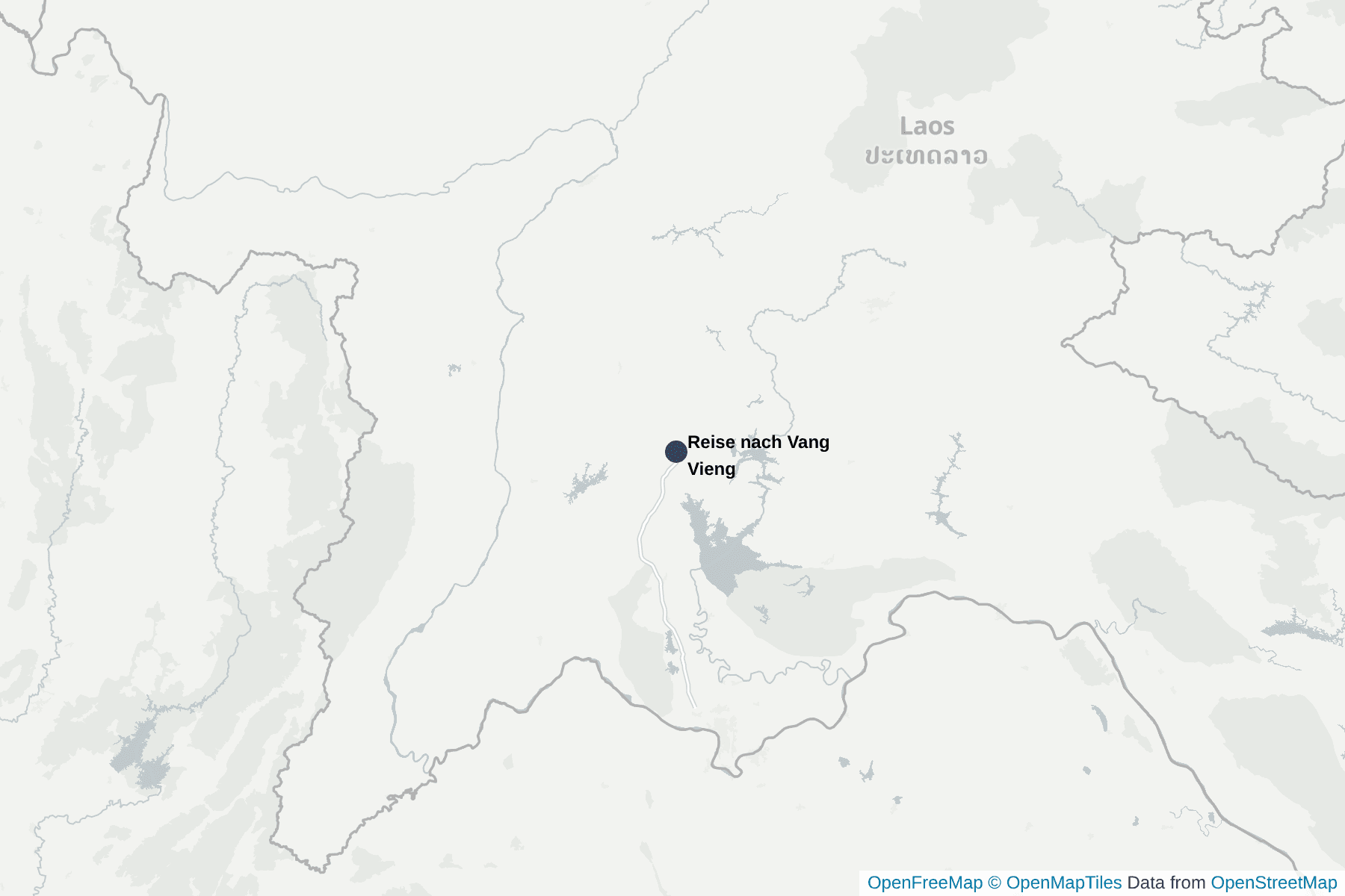 Karte von Reise nach Vang Vieng